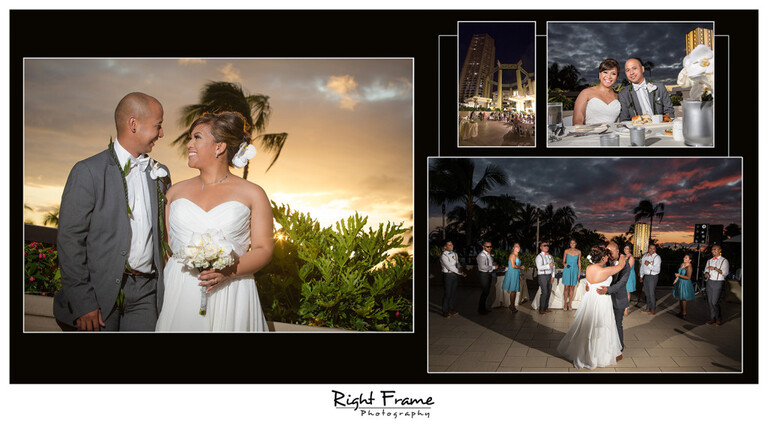 Sunset Wedding Reception at the Hyatt Regency Waikiki Beach Resort Photos Photographer Oahu