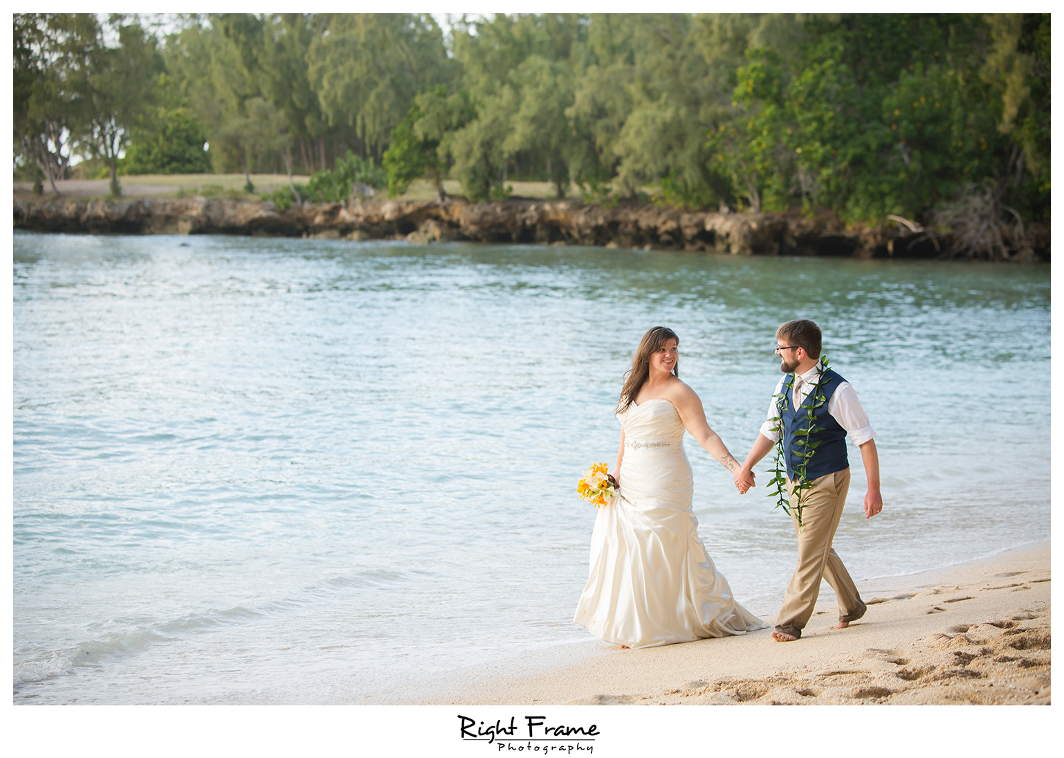 Kawela Bay Wedding Oahu Hawaii by RIGHT FRAME PHOTOGRAPHY