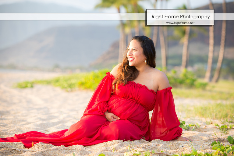 Sunset Maternity Pictures Hawaii Oahu
