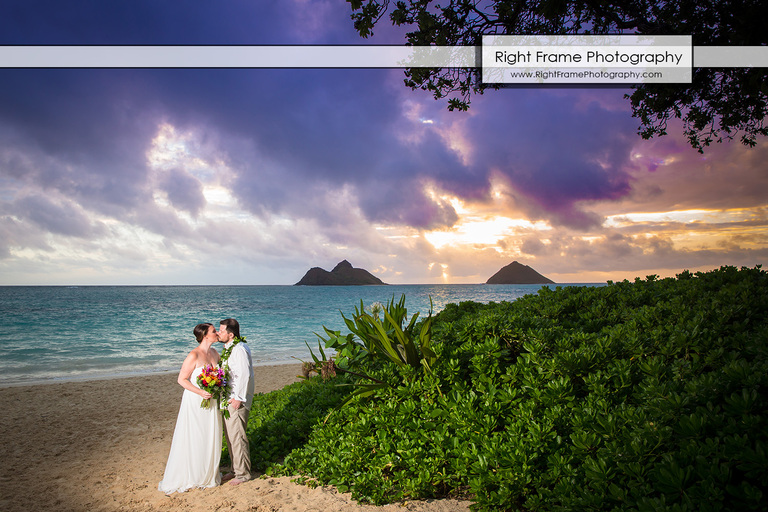 Sunrise Wedding at Lanikai Beach Oahu Hawaii