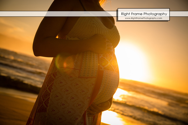 Sunset Maternity Photos Oahu Papailoa Beach