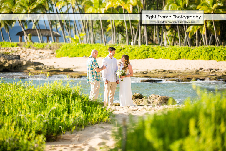 Sunset Wedding at Secret Beach Oahu Hawaii