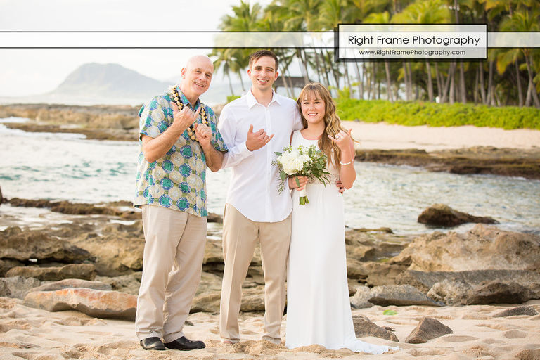 Sunset Wedding at Secret Beach Oahu Hawaii