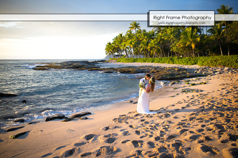 Sunset Wedding at Secret Beach Oahu Hawaii