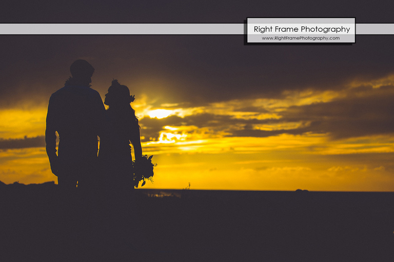 Sunset Wedding at Secret Beach Oahu Hawaii