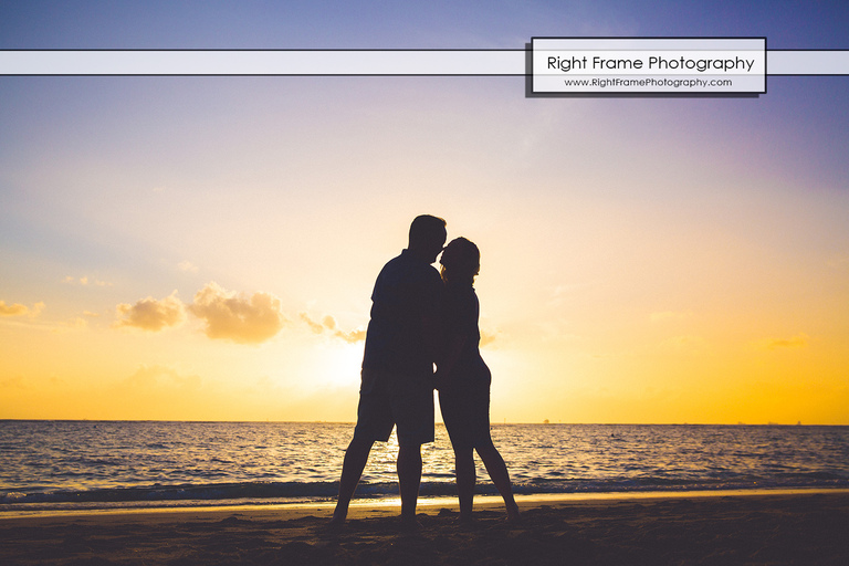 Sunset Engagement Pictures on Waikiki Beach