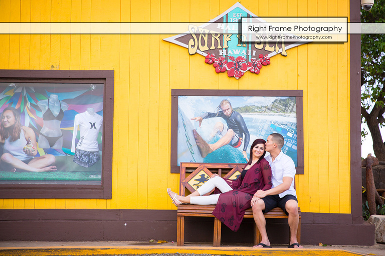 Engagement Pictures in Haleiwa Town Oahu