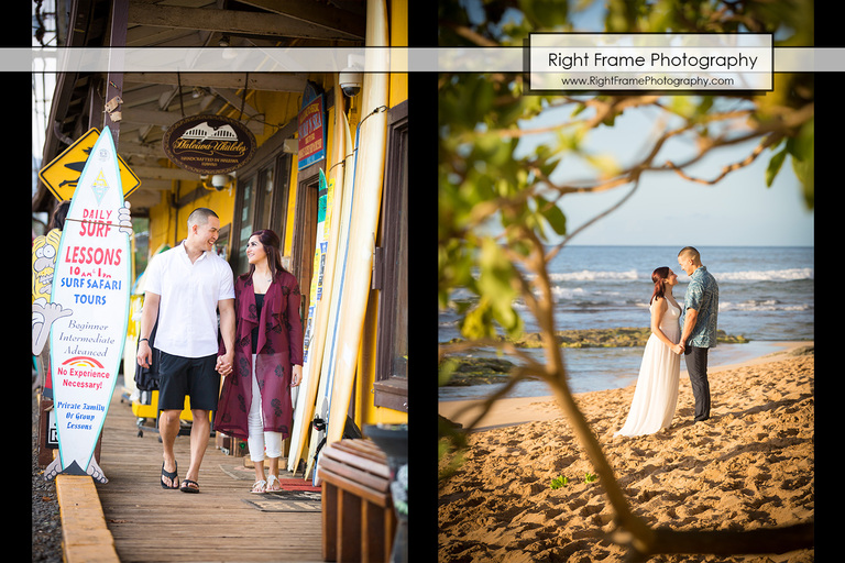 Engagement Pictures in Haleiwa Town Oahu