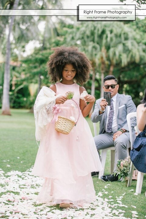 hale koa wedding ceremony flower girl