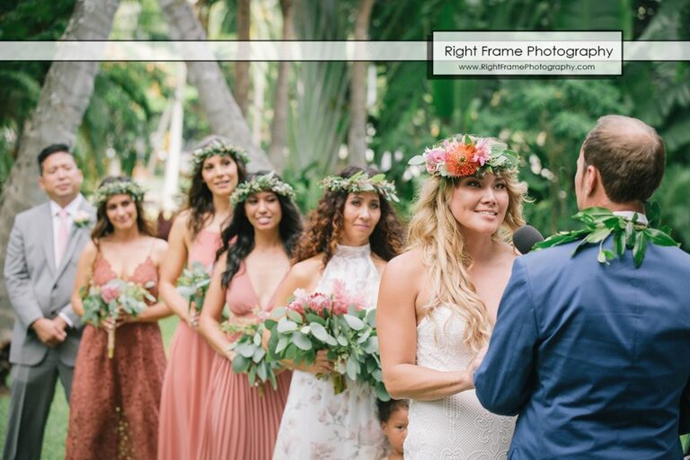 Bridesmaids in Hale Koa Wedding Pictures