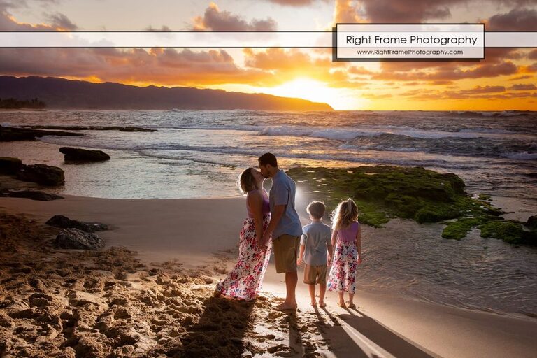 Sunset Oahu Family Photography at Papailoa Beach, Hawaii