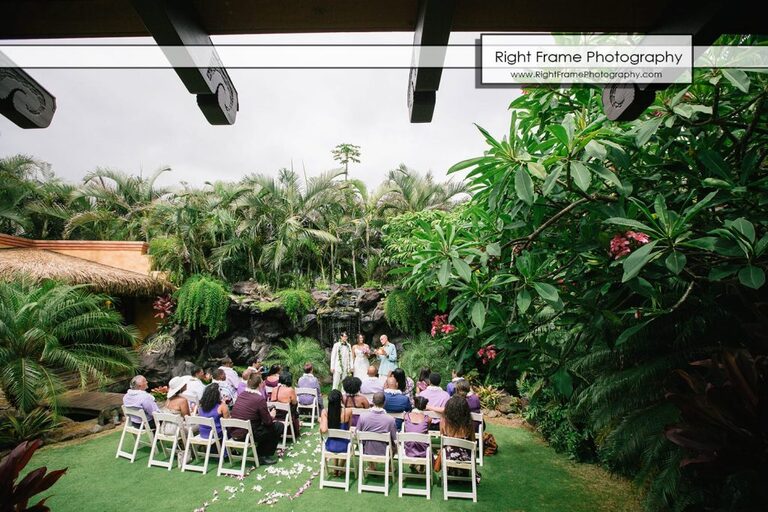 Oahu Waterfall Wedding at Pukalani Falls Garden Hobbit House