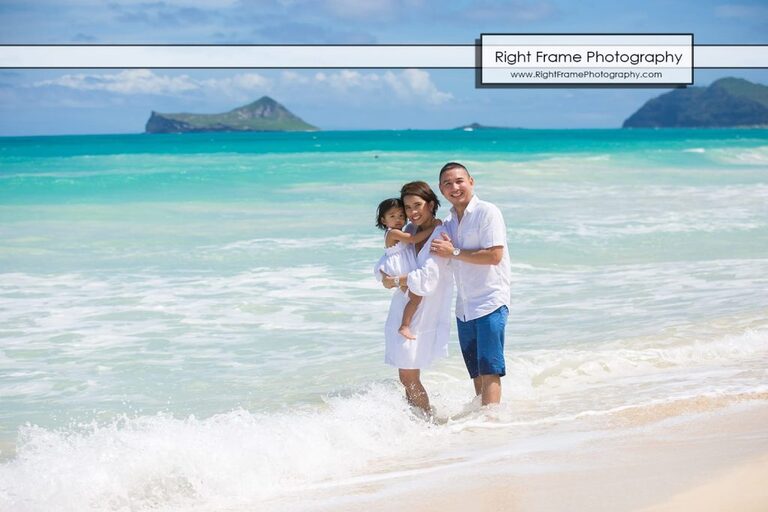 Oahu Family Portrait Bellows Beach Hawaii