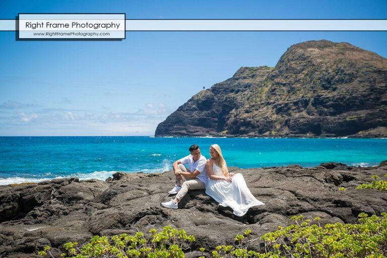 Engagement Photos Oahu Makapuu Beach Lookout Hawaii