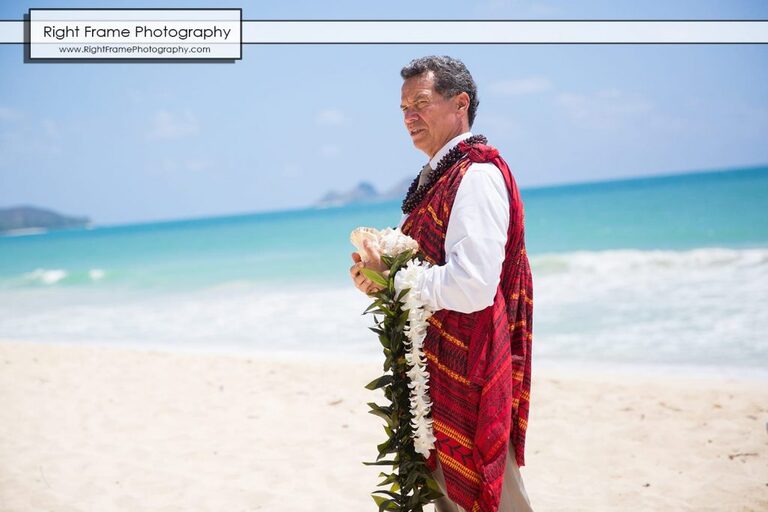 Small and Intimate Oahu Wedding at Waimanalo Bay Sherwood Forest Hawaii Reverend Kimo Taylor