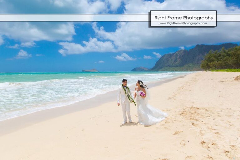 Oahu Waterfall Wedding at Angels Bay Beach