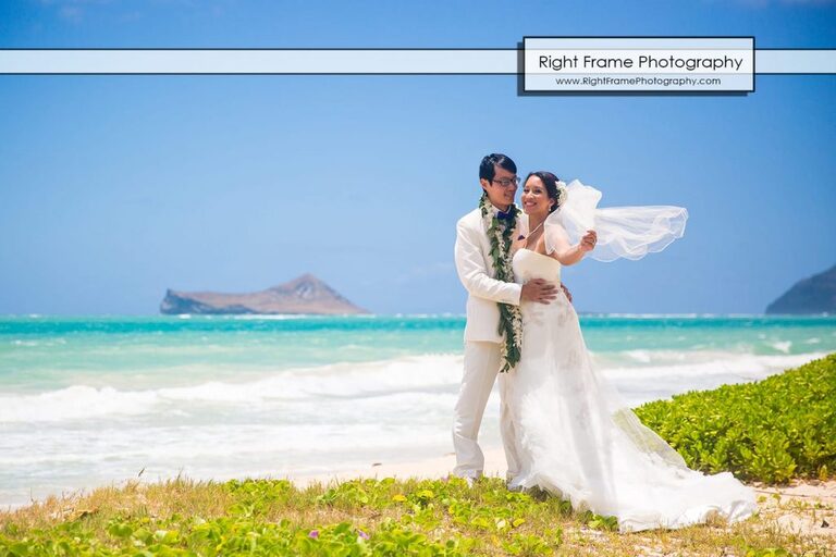 Oahu Waterfall Wedding Angels Bay Beach