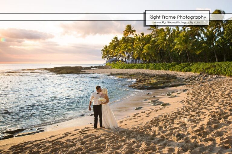 Small and Intimate Oahu Wedding at secret beach koolina Hawaii