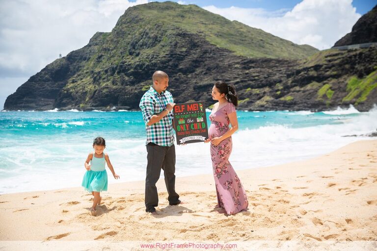 Pregnancy Announcement Photographers Oahu Hawaii