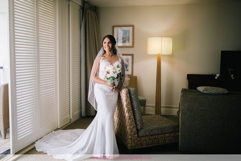 Turtle Bay Wedding Photos Oahu Hawaii Getting Ready Dress Bride