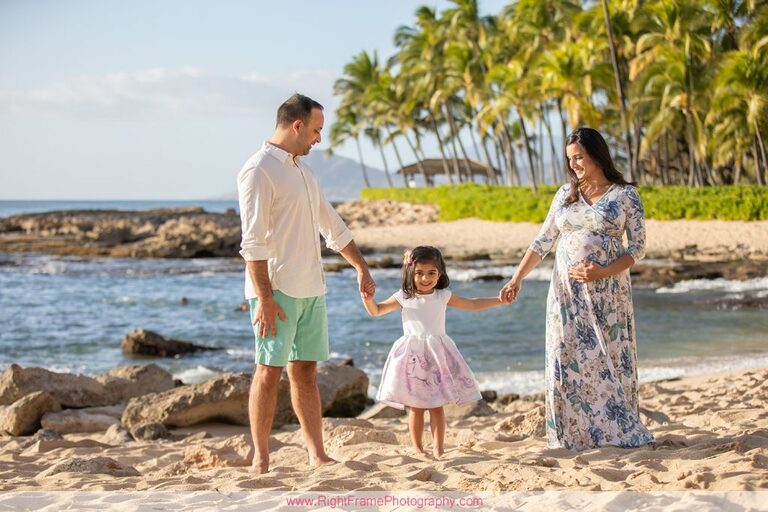 Ko Olina Maternity Photoshoot with Seema at Secret Beach Hawaii
