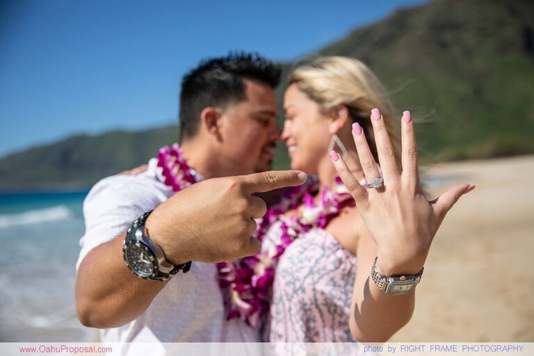 Proposal Photography in Oahu Surprise Picnic Proposal