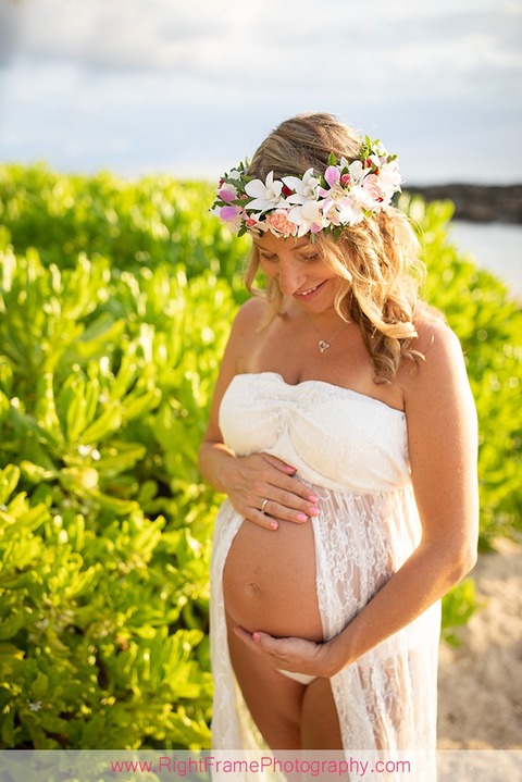 Koolina Maternity Photographer Sunset Pictures Paradise Cove Beach Oahu