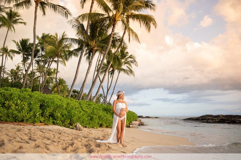 Koolina Maternity Photographer Sunset Pictures Paradise Cove Beach Oahu