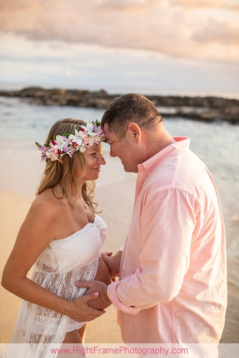 Koolina Maternity Photographer Sunset Family Pictures Paradise Cove Beach