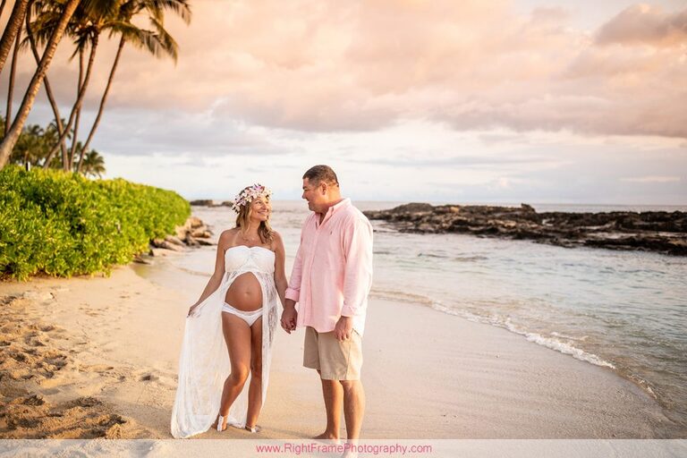 Koolina Maternity Photographer Sunset Pictures Paradise Cove Beach Oahu