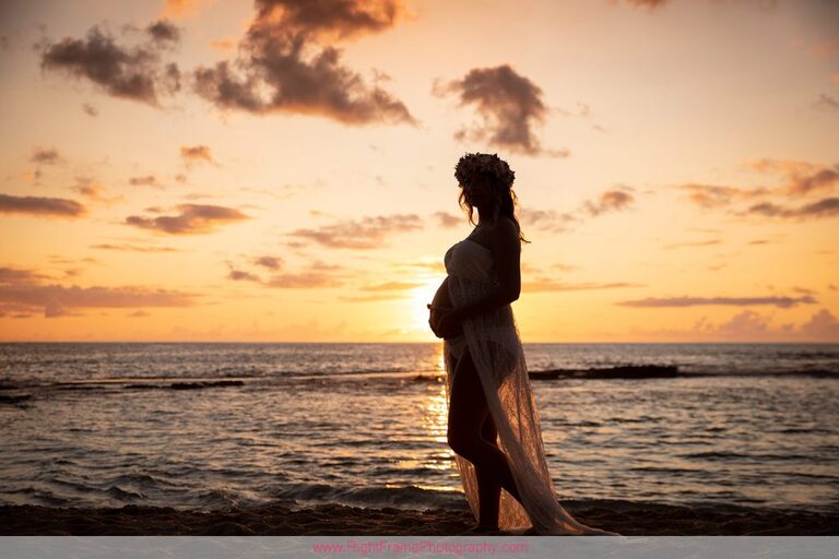 Koolina Maternity Photographer Sunset Family Pictures Paradise Cove Beach