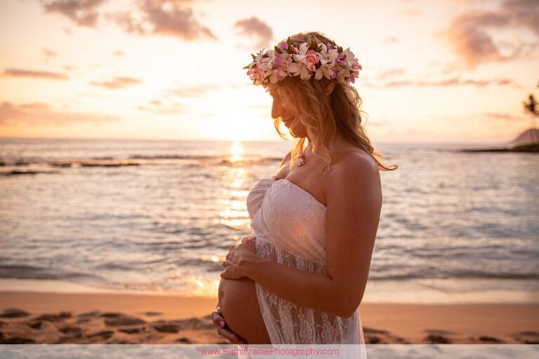 Koolina Maternity Photographer Sunset Family Pictures Paradise Cove Beach