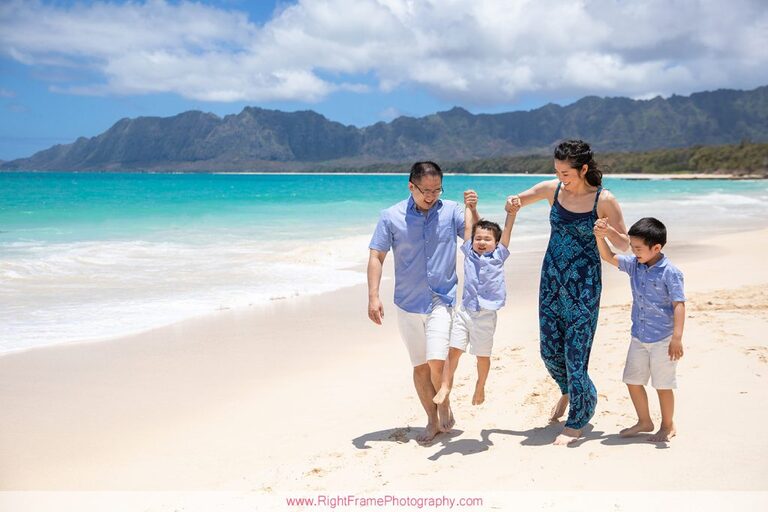 Hawaii Military Photographer family pictures at Bellows Beach Air Force Station  AFB Cabins