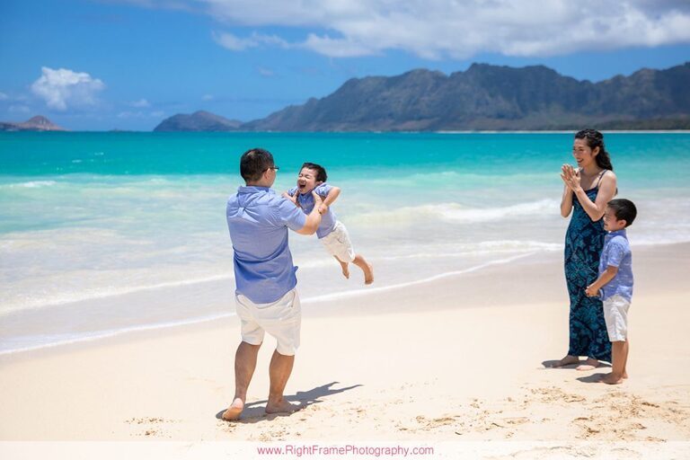 Hawaii Military Photographer family pictures at Bellows Beach Air Force Station  AFB Cabins