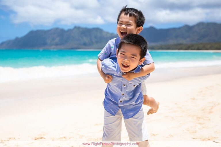 Hawaii Military Photographer family pictures at Bellows Beach Air Force Station  AFB Cabins