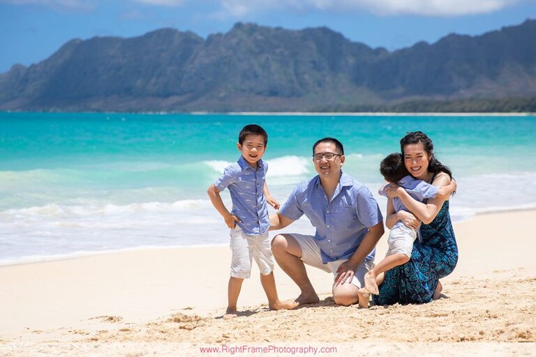 Hawaii Military Photographer family pictures at Bellows Beach Air Force Station  AFB Cabins