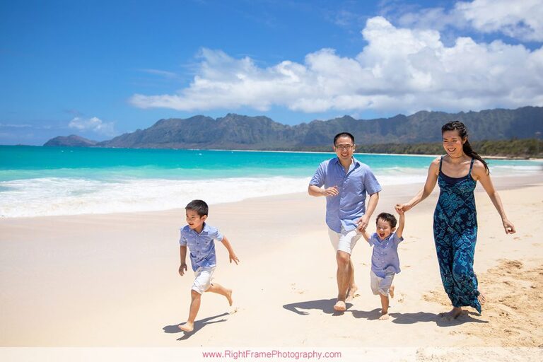 Hawaii Military Photographer family pictures at Bellows Beach Air Force Station  AFB Cabins