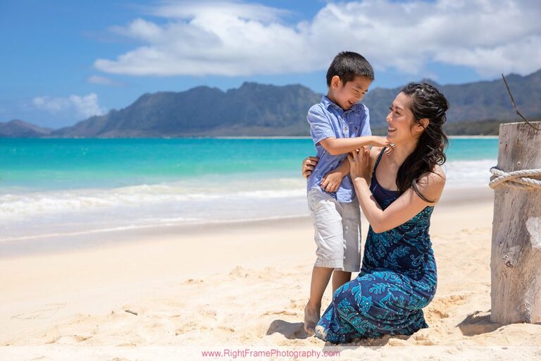 Hawaii Military Photographer family pictures at Bellows Beach Air Force Station  AFB Cabins